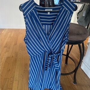Monteau Navy and White Striped Dress